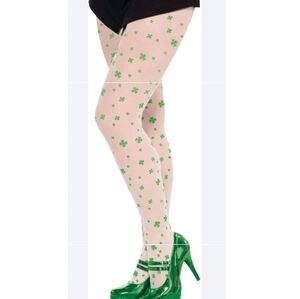 Shamrock Green and White Tights